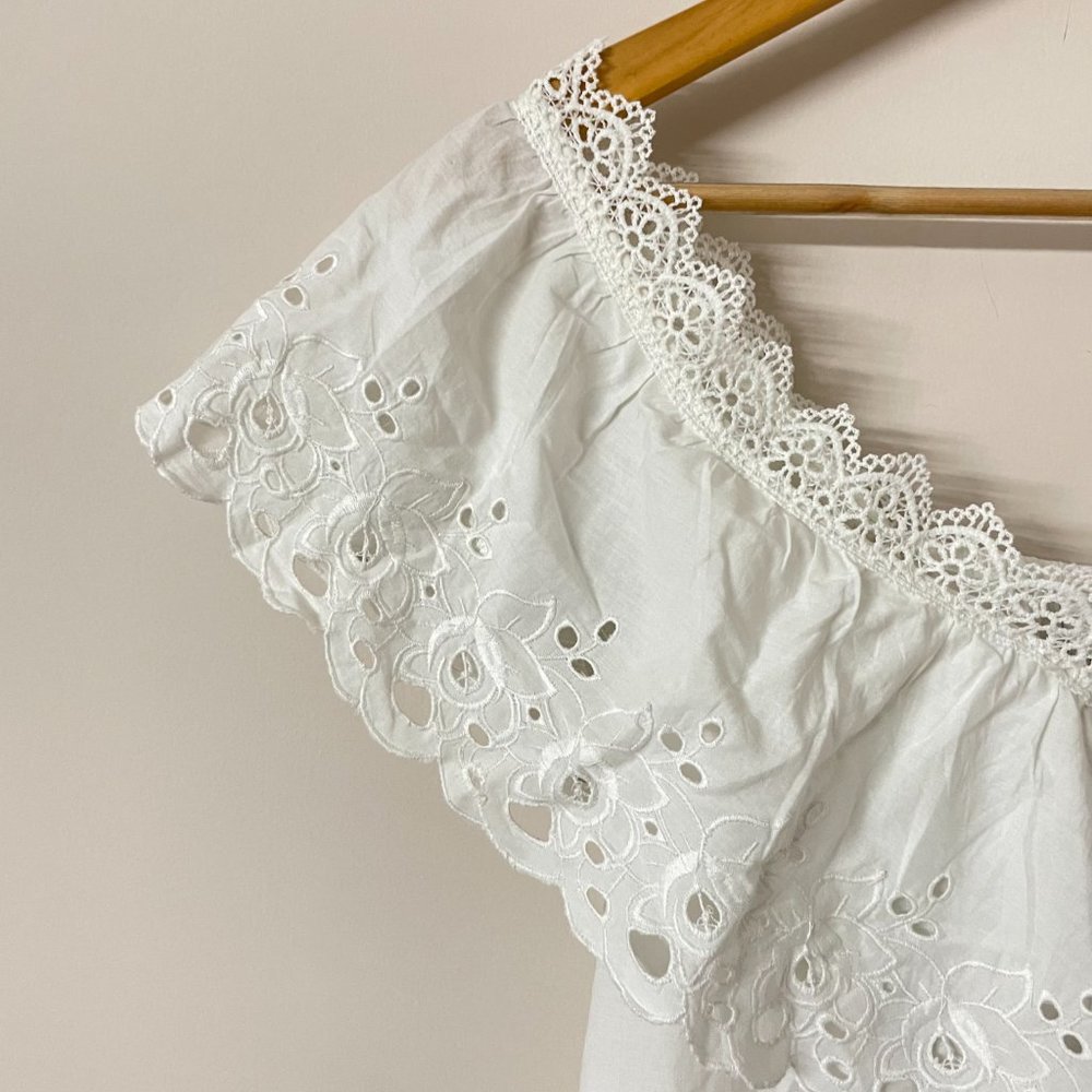 Medium- White Off-shoulder Mini Dress - Picture 7 of 9